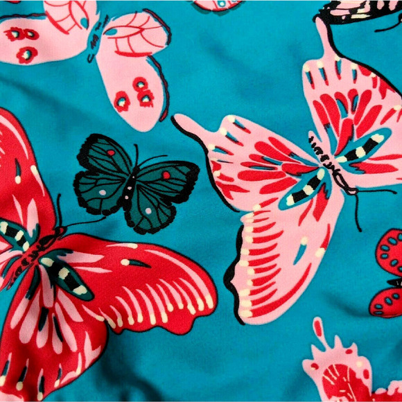 New Hanna Andersson 2T Teal Pink Butterfly Swimsuit NWT One-piece Swim - Picture 2 of 4